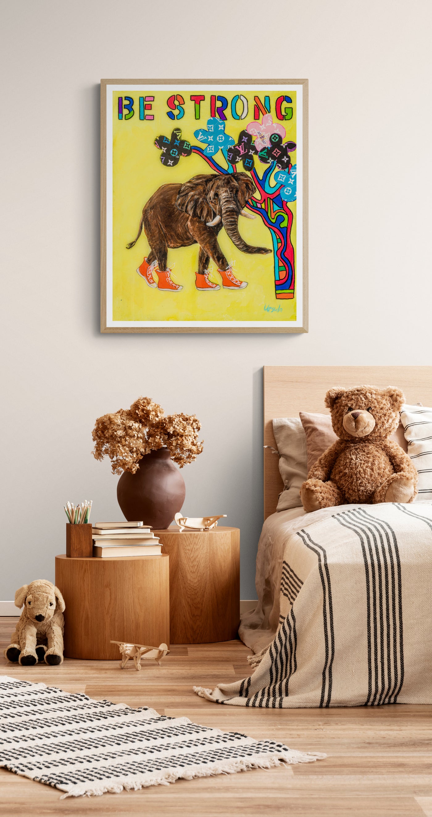 ART PRINT - THE YELLOW ELEPHANT LEADS THE WAY